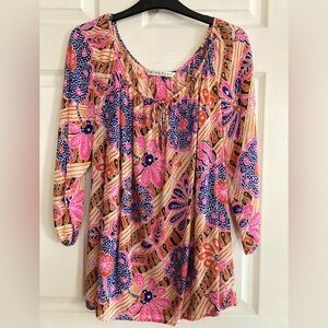 Trina Turk Pink and Purple Floral Blouse